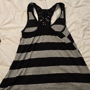 Mossimo Supply Co. Black and Gray Backless Sleeveless Tank Top